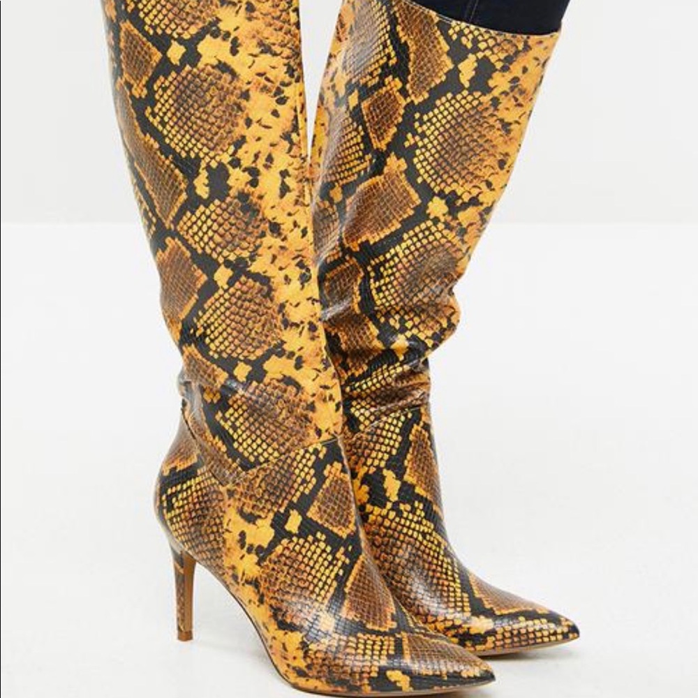 Steve Madden Kinga Yellow Vegan Knee High Boots 6